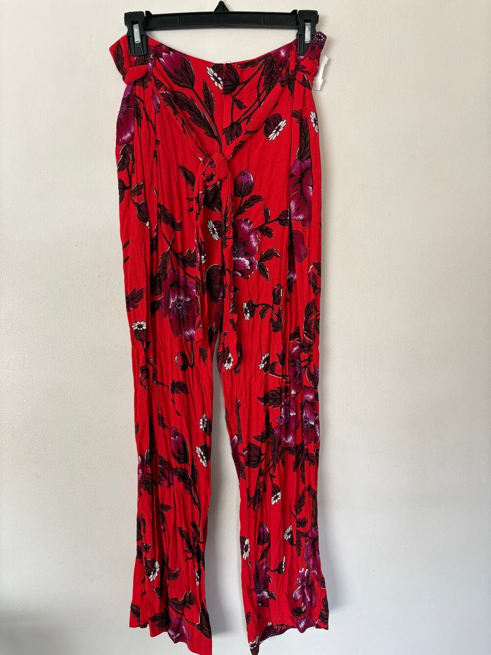 Ett:Twa by Anthropologie Margo Wide-Leg Pants Red Sz 6